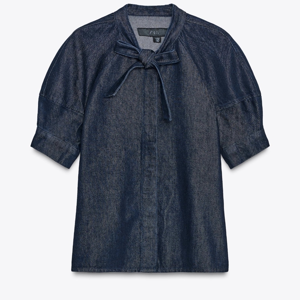 Zara DENIM TIE SHIRT(S)